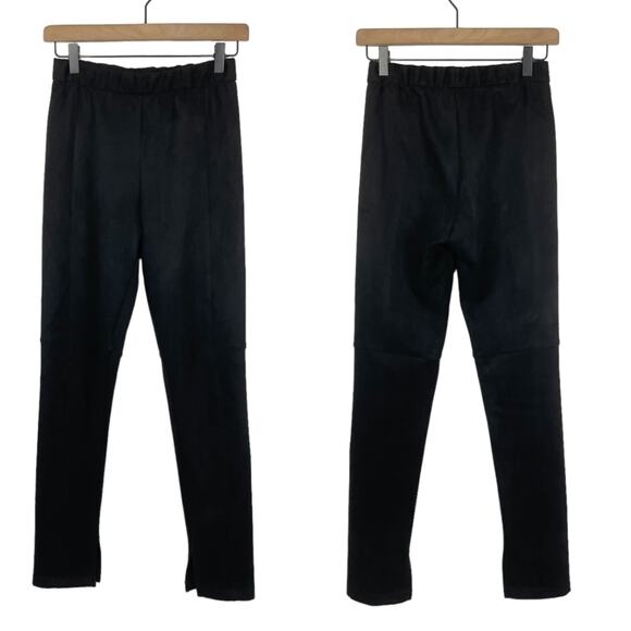 BCBGMAXAZRIA Womens Prescott Black Faux Suede High Waist Pull On Ankle Pants - Picture 2 of 8